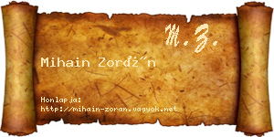 Mihain Zorán névjegykártya